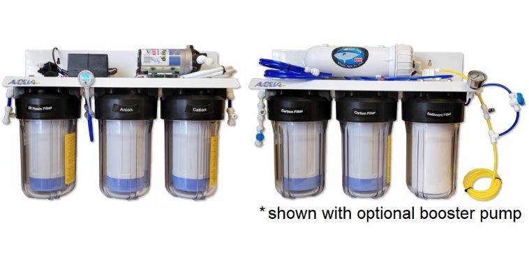 AquaFX Blue Fin PRO 500GPD Light-Commercial RO/DI System w/ High Flow Booster Pump