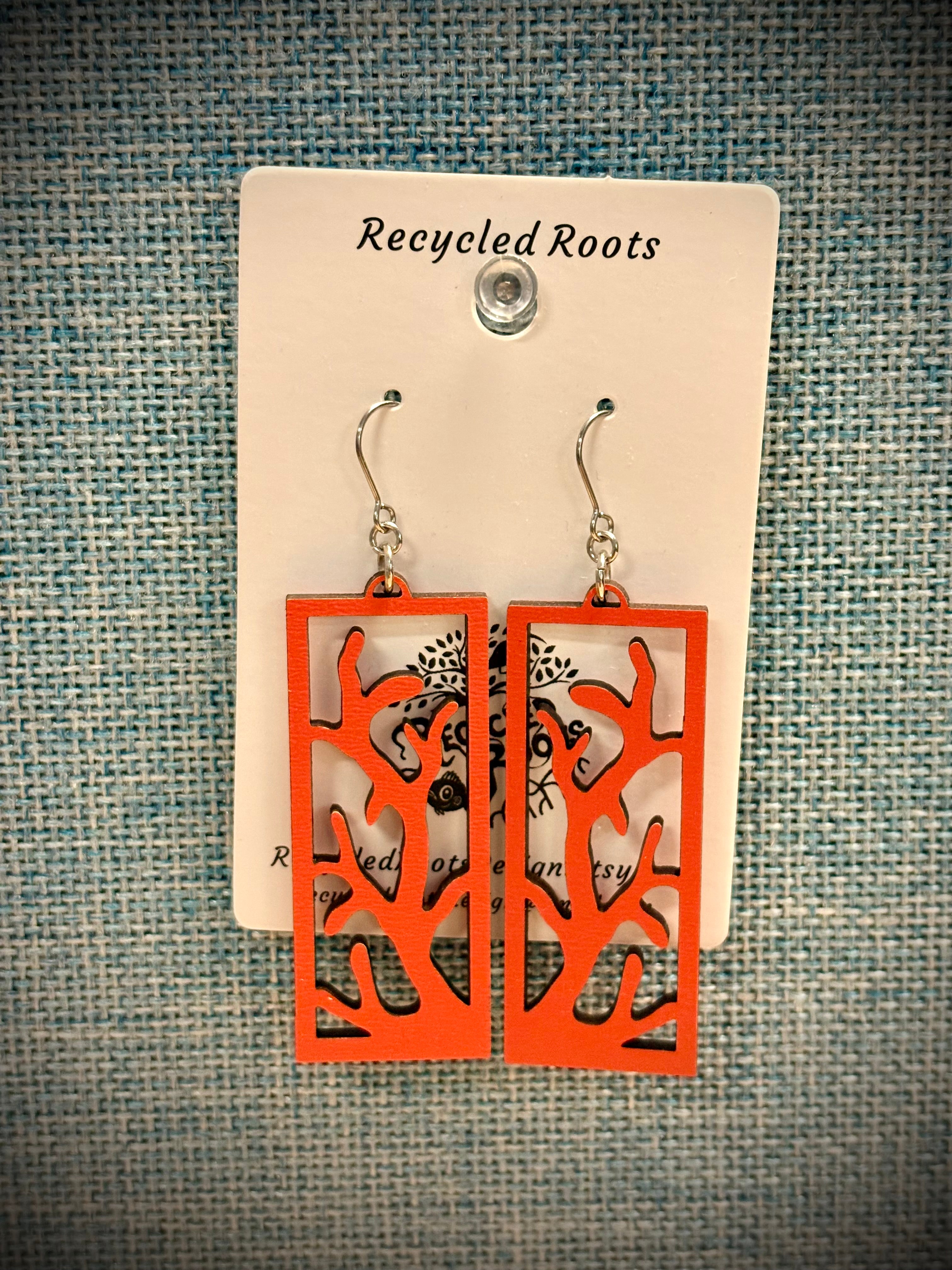 Recycled Roots Coral Earrings