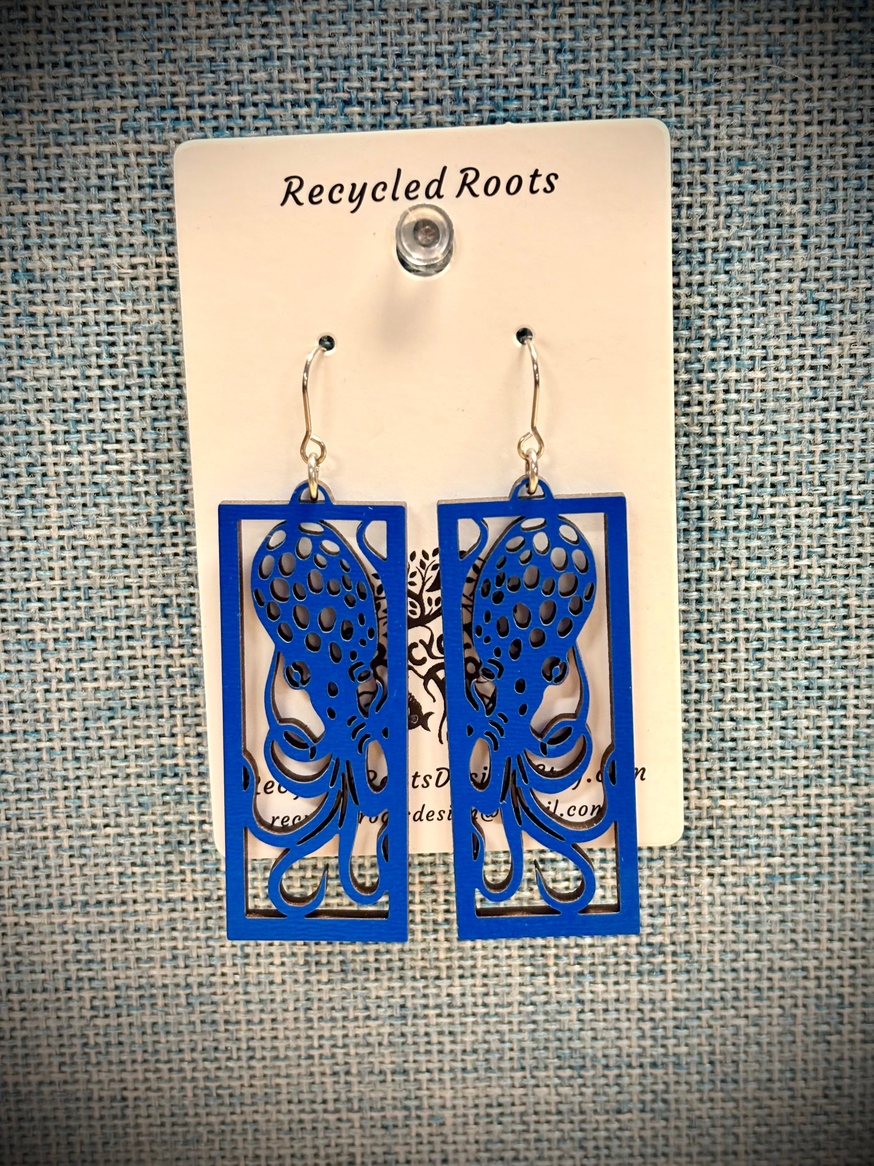 Recycled Roots Octopus Earrings