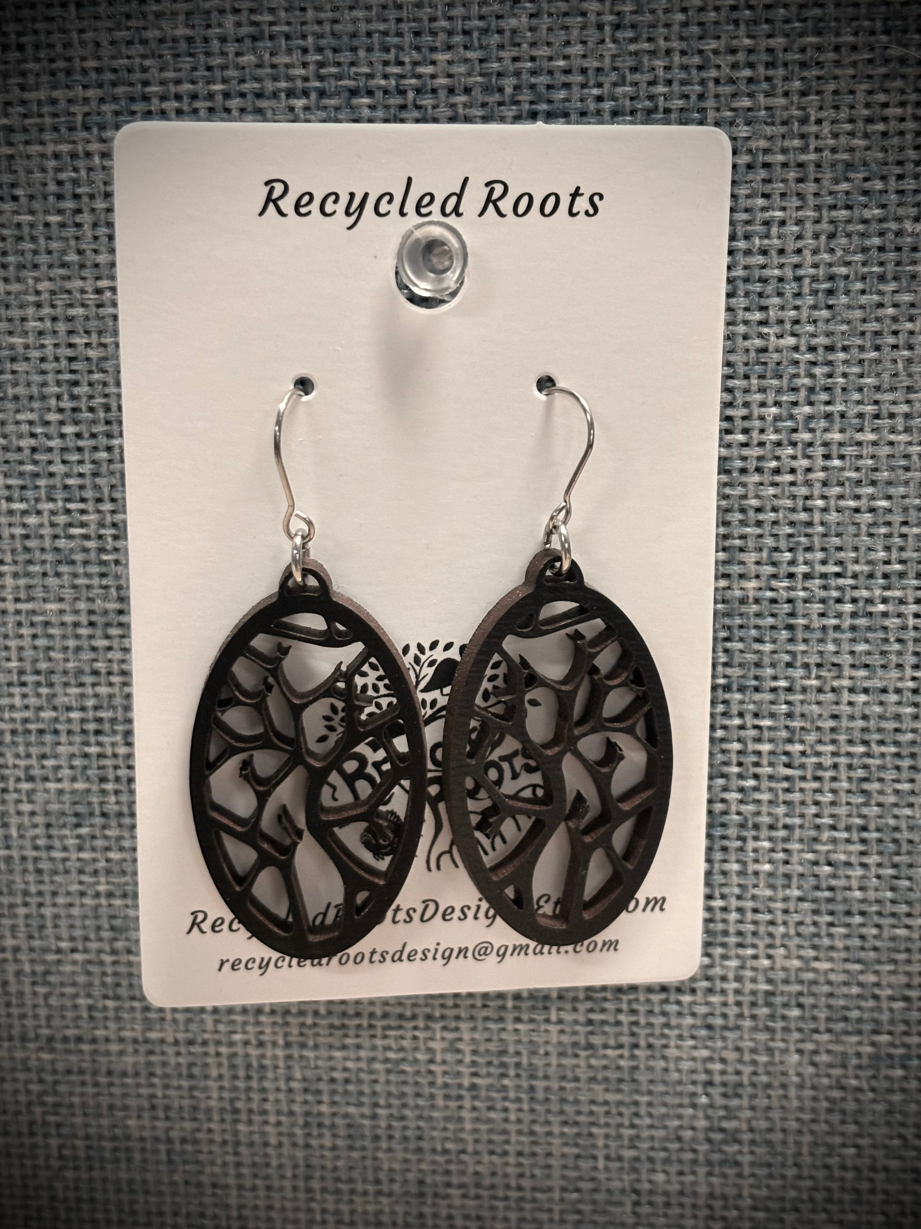 Recycled Roots Oval Earrings