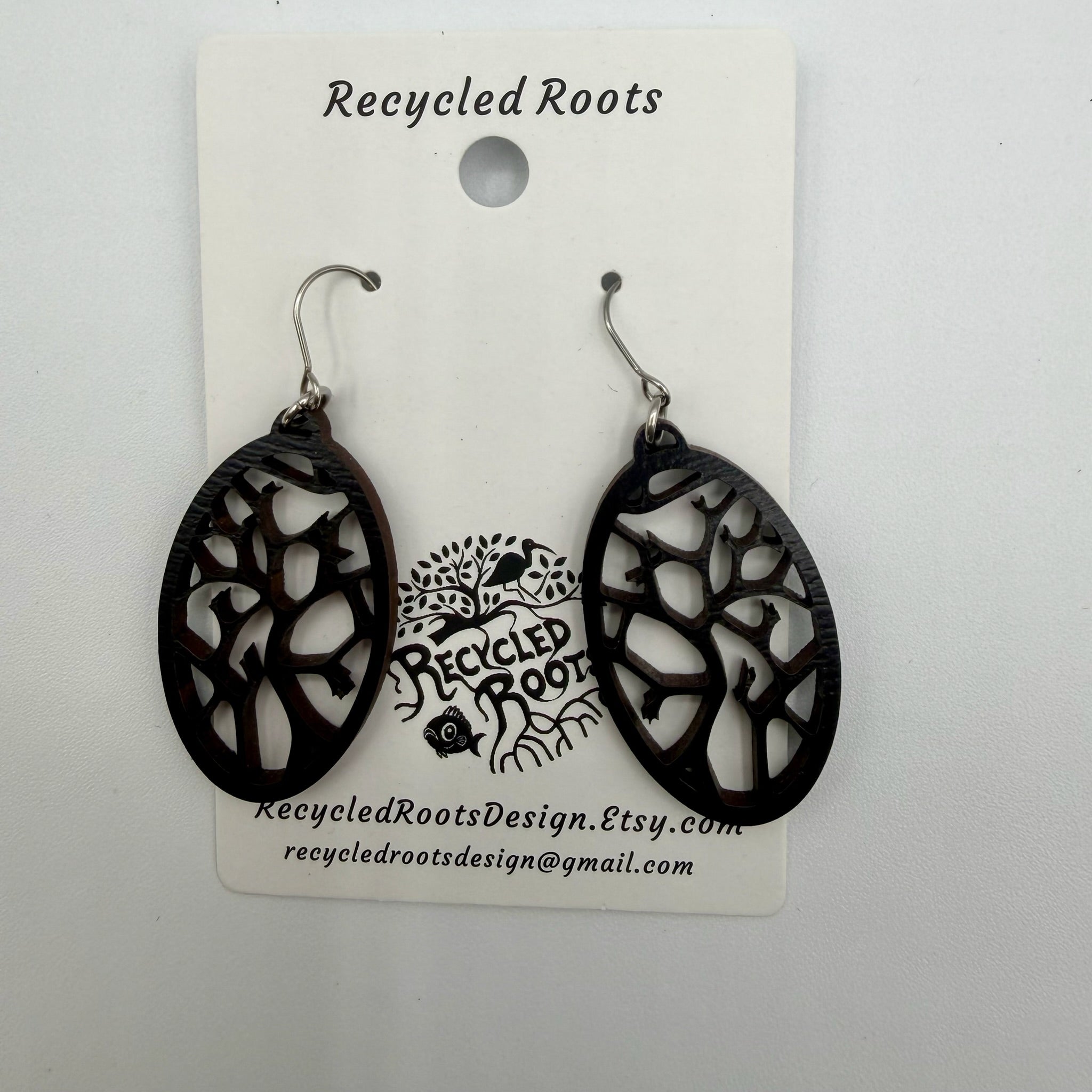 Recycled Roots Oval Earrings