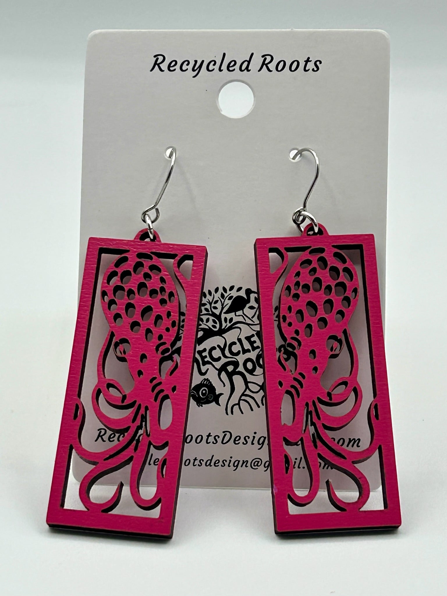 Recycled Roots Octopus Earrings