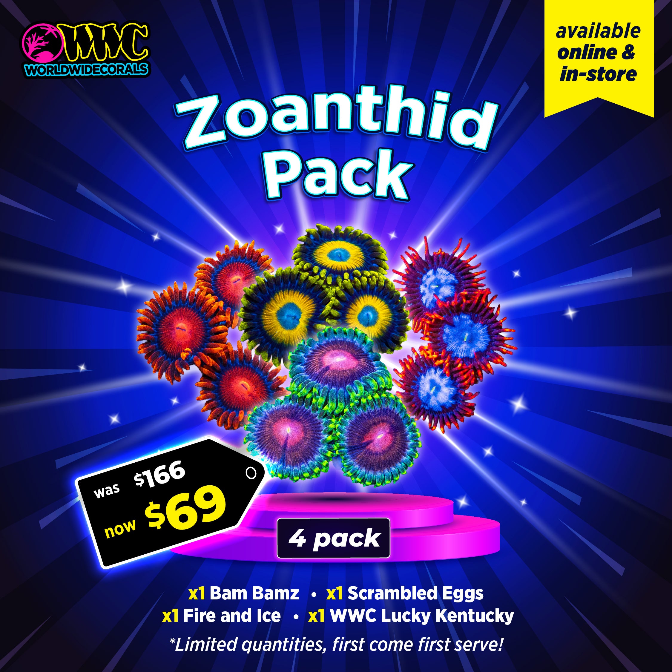 WWC Feature Friday - Zoanthid 4 Pack