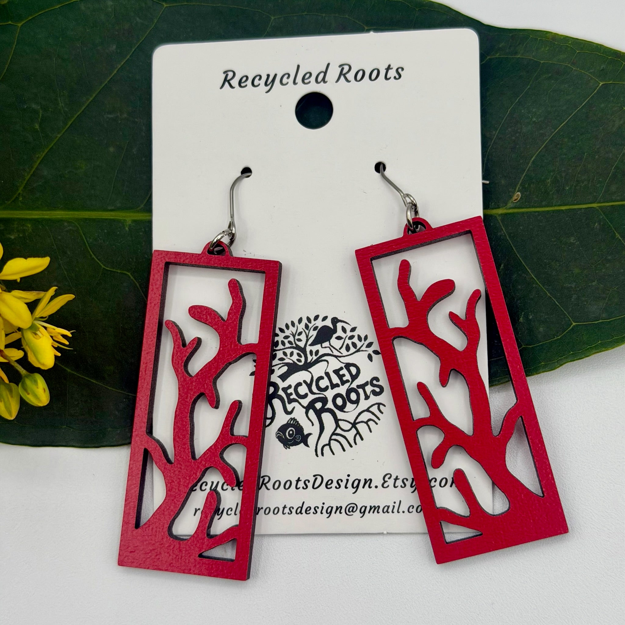 Coral Earrings - Recycled Roots
