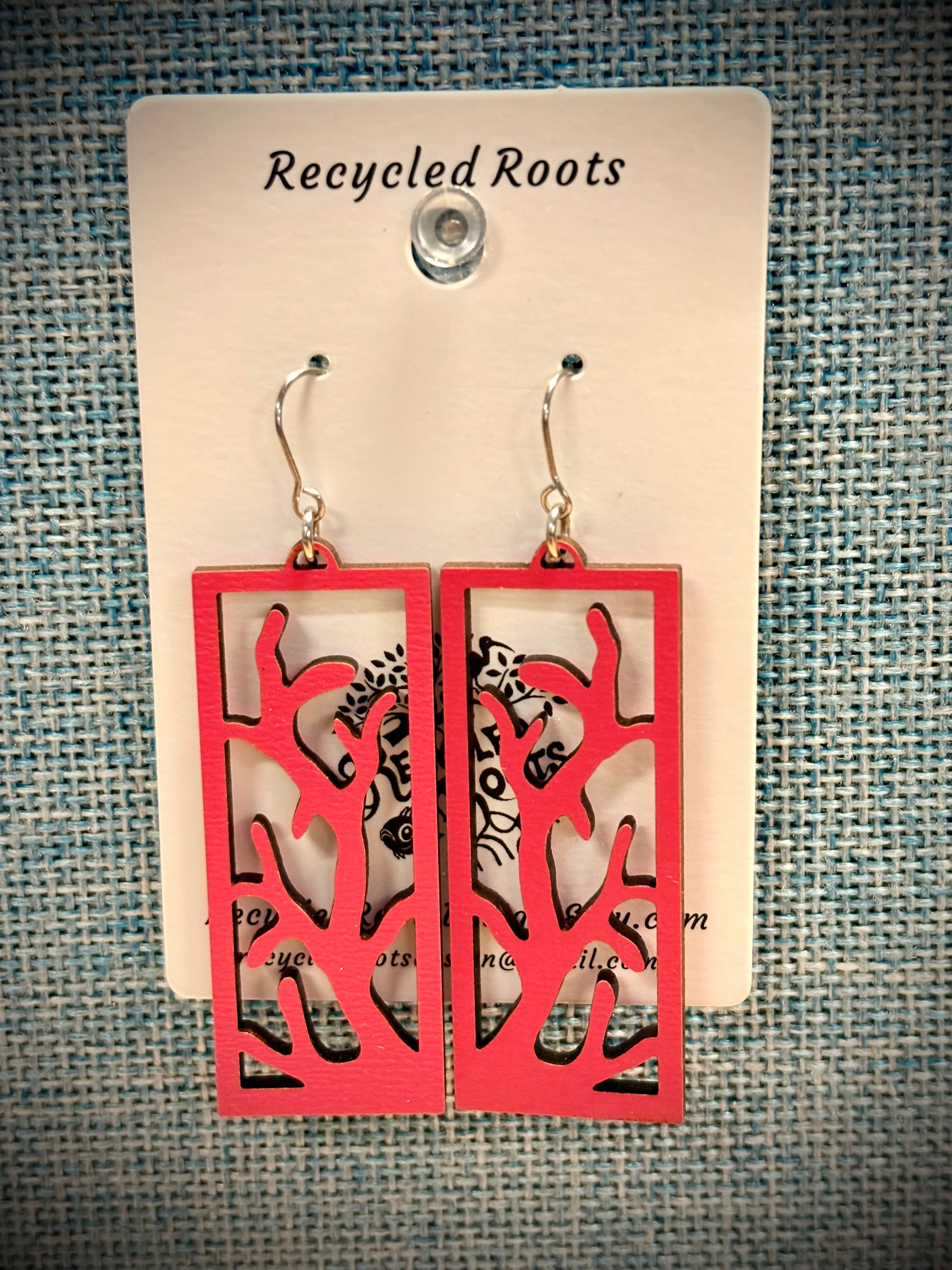 Recycled Roots Coral Earrings