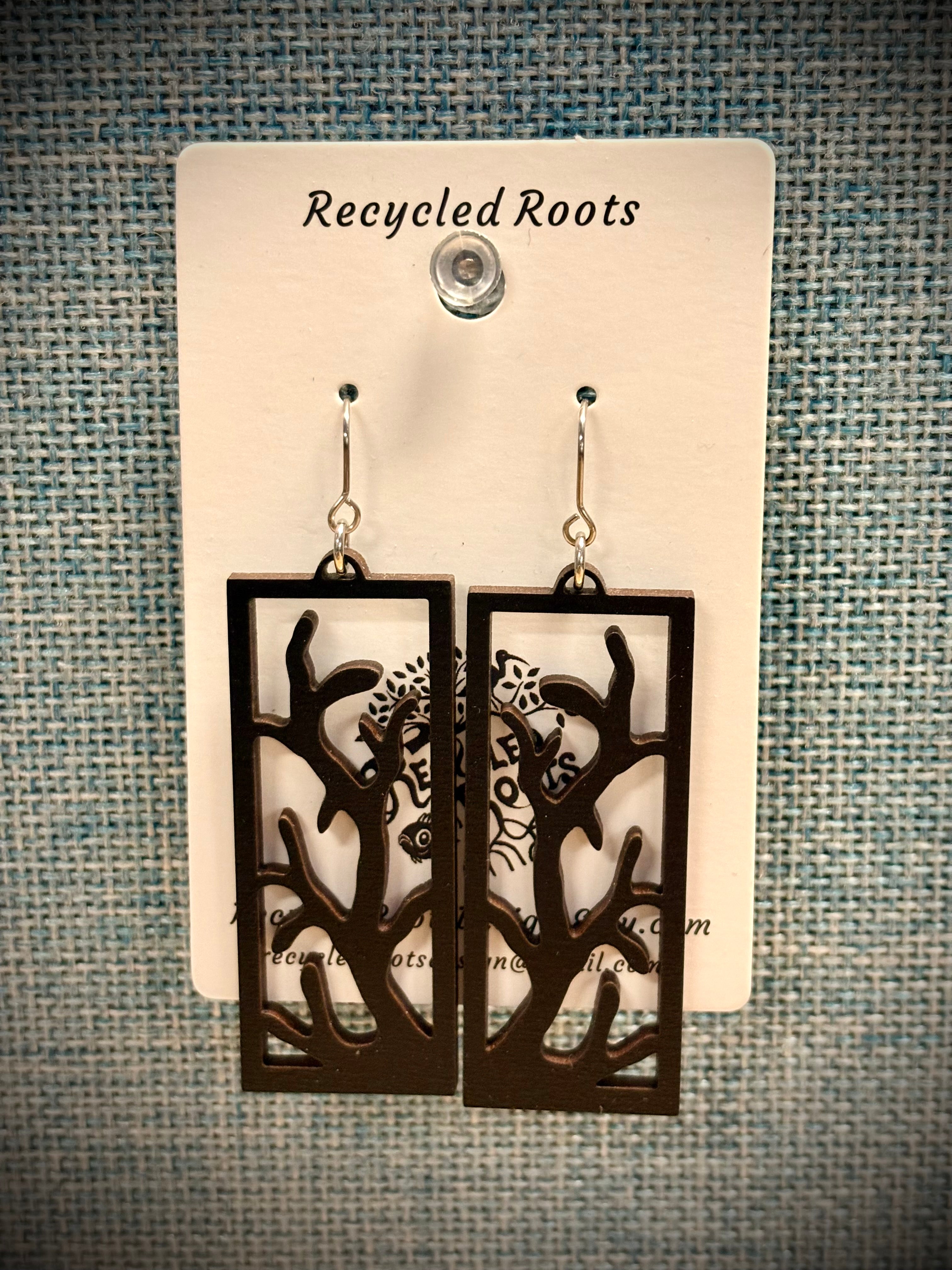 Recycled Roots Coral Earrings
