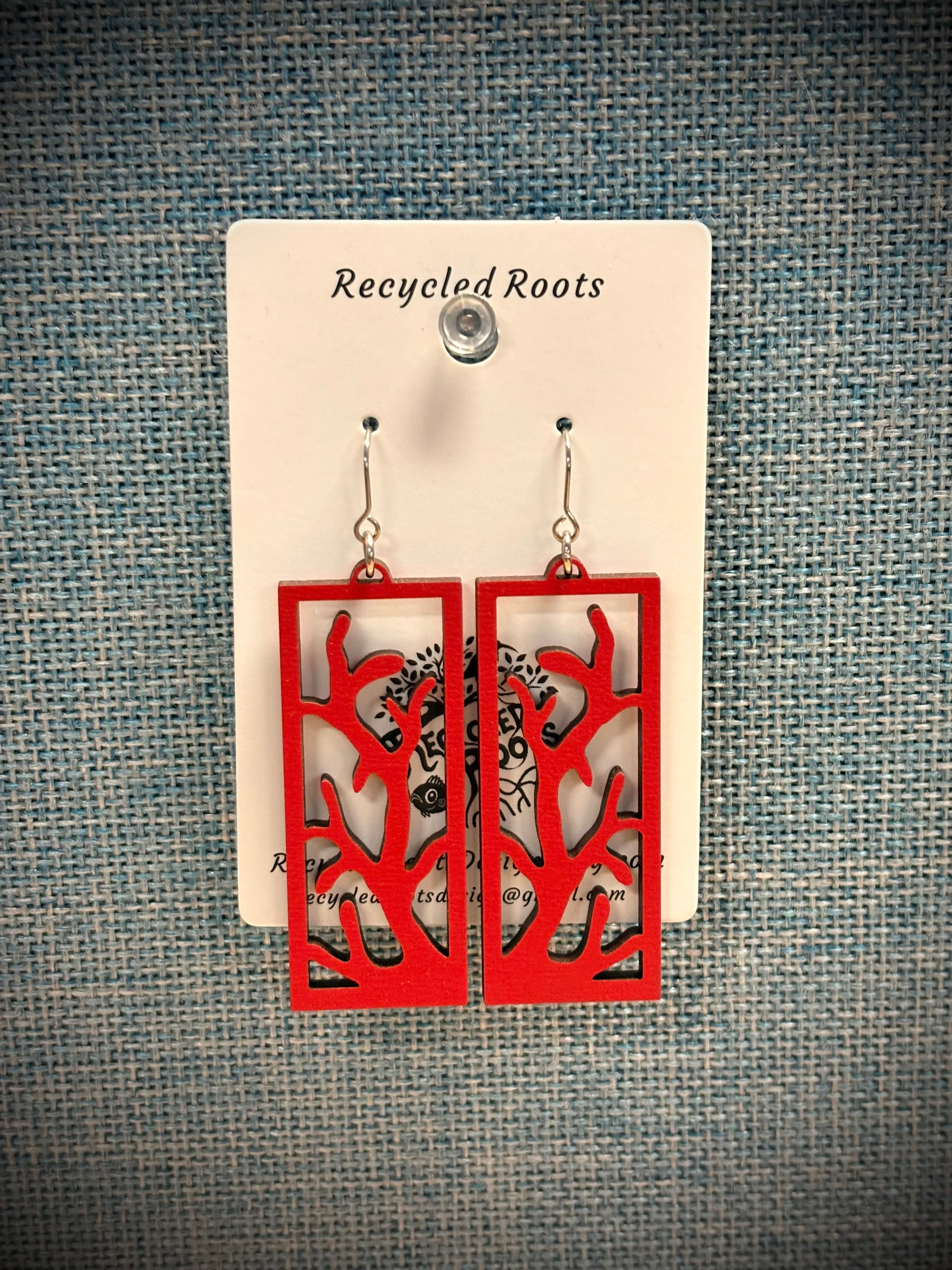 Recycled Roots Coral Earrings