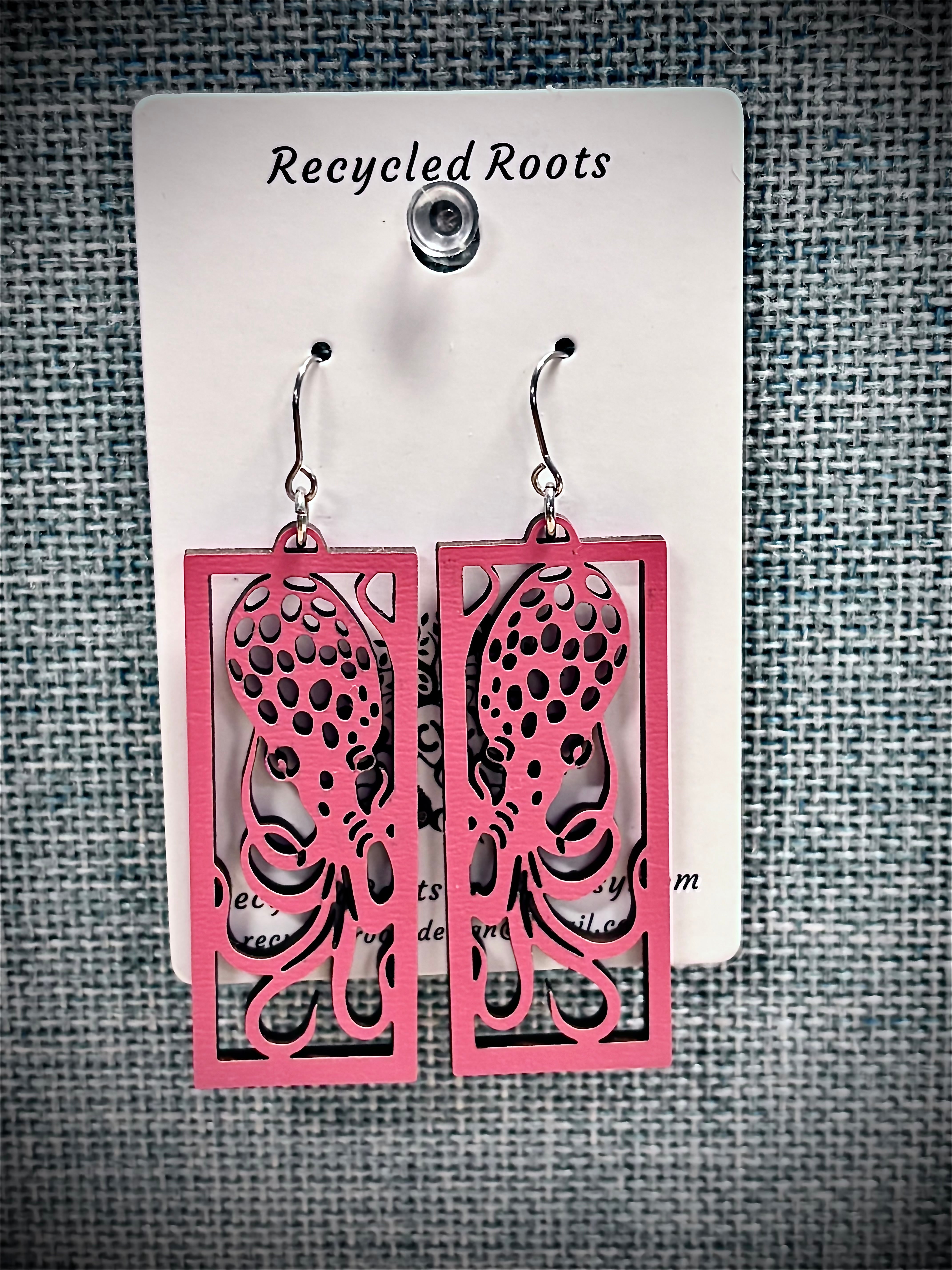 Recycled Roots Octopus Earrings