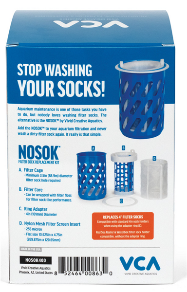 Vivid Creative Aquatics NOSOK 4" - Filter Sock Replacement Kit