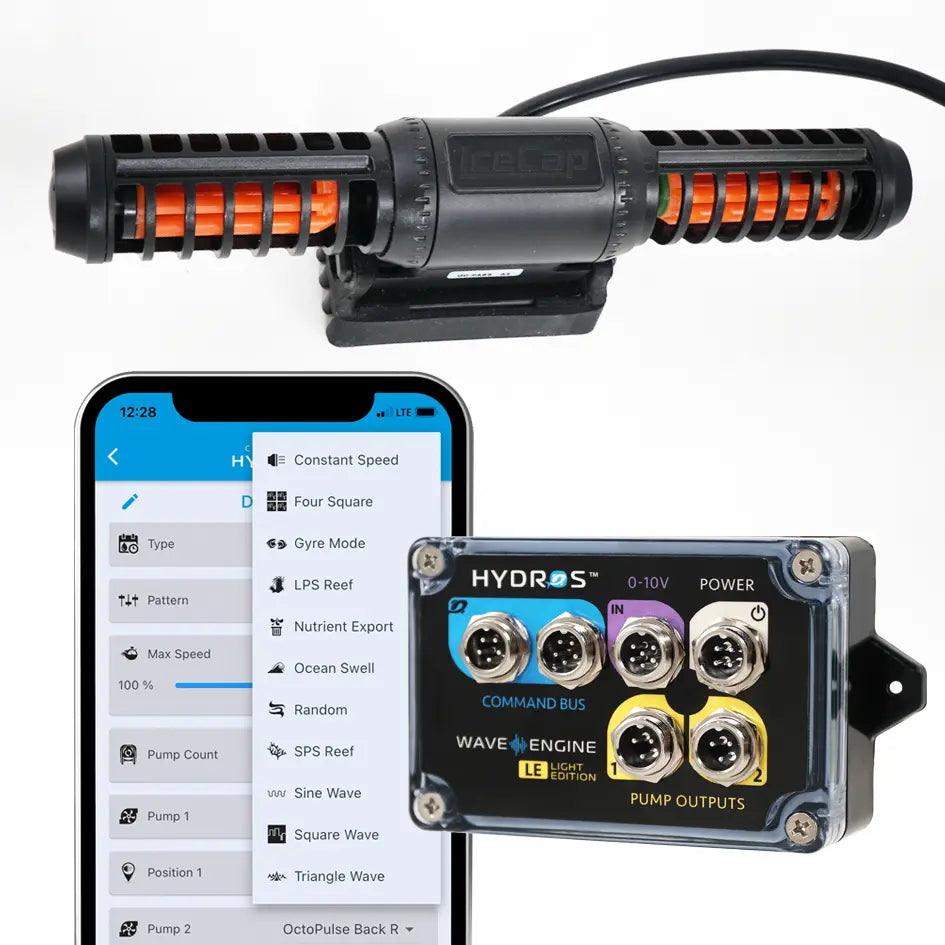 IceCap Gyre 2K Flow Pump with HYDROS WaveEngine LE WiFi Controller