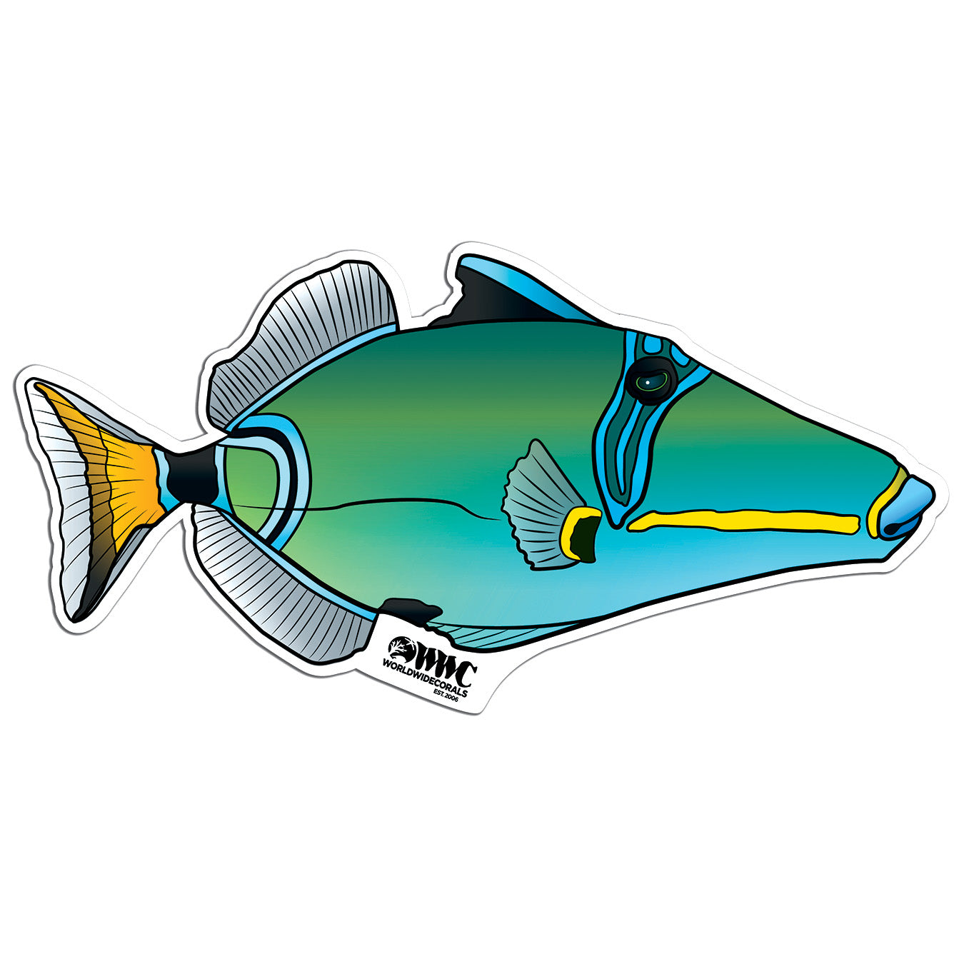 Lunula Triggerfish Sticker